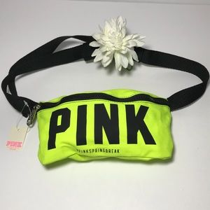 PINK Victorias Secret Neon Green Belt Bag NEW